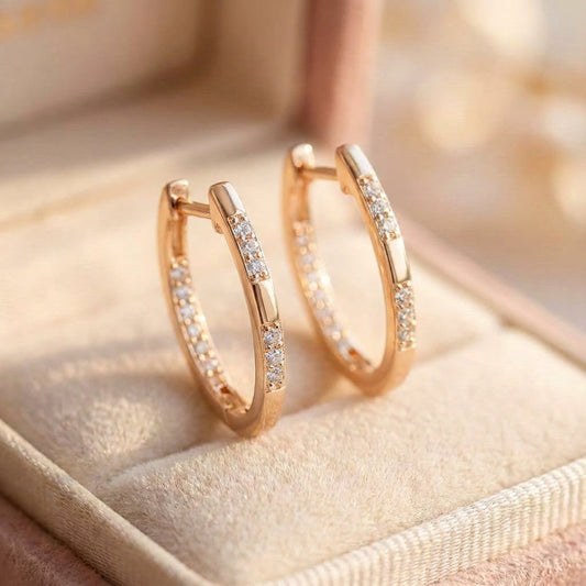 Elegant Zirconia Earrings In Gold
