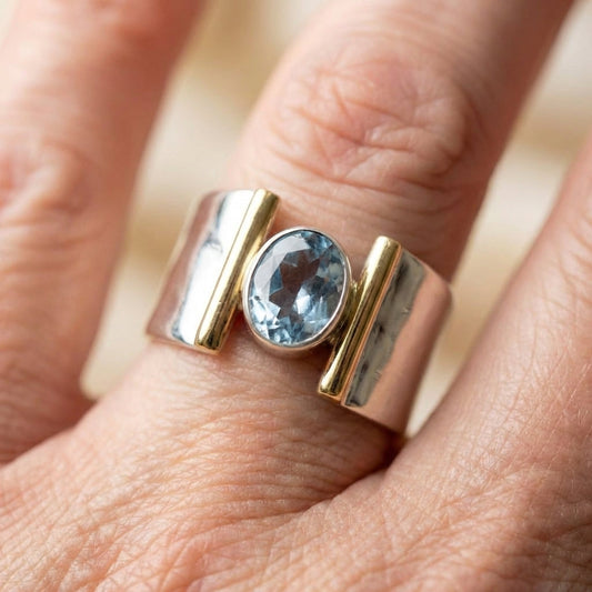 Elegant Zirconia Geometric Ring