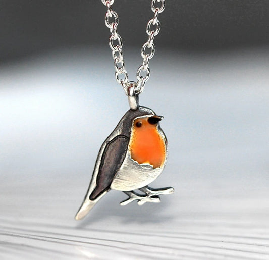 Enamel Robin Necklace