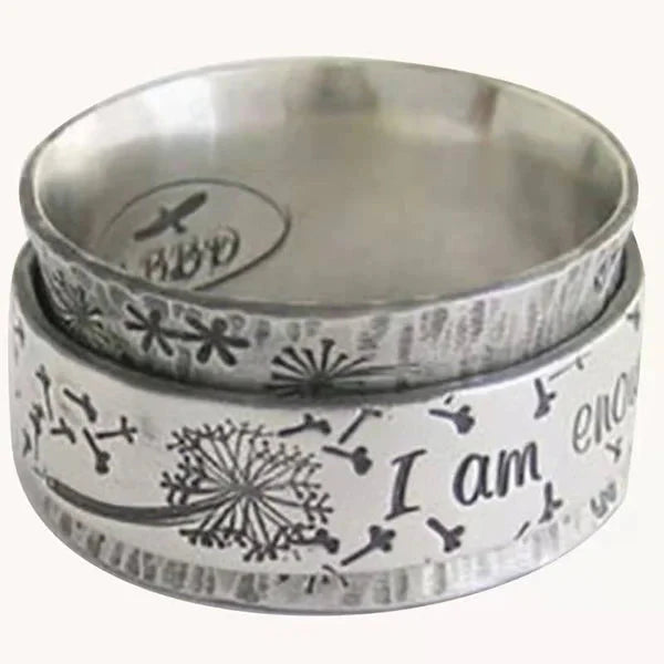 Engraved Dandelion Spinner Ring