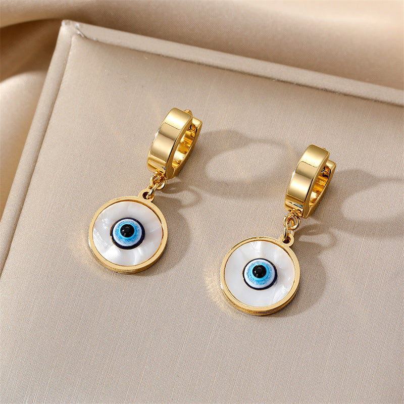 Evil Eye Gold Earrings