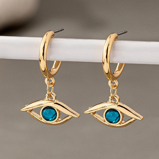 Evil Eye Gold Earrings