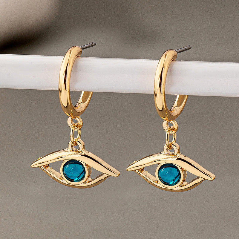 Evil Eye Gold Earrings