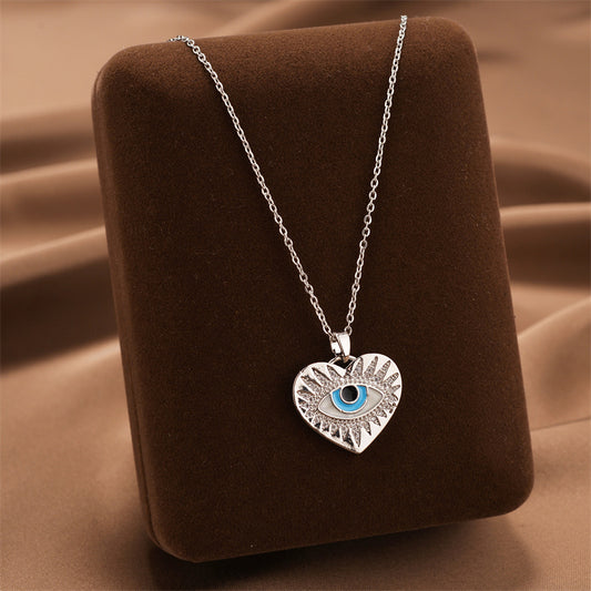 Evil Eye Heart Necklace