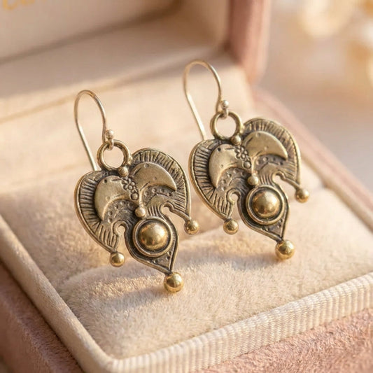 Vintage Ornate Heart Earrings