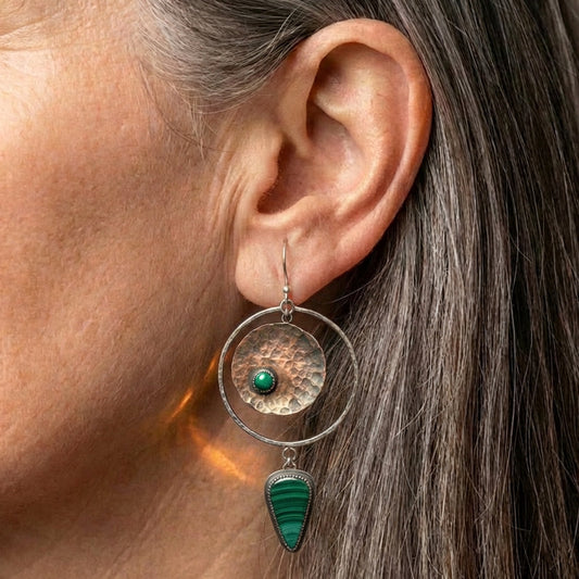 Vintage Green Stone Earrings