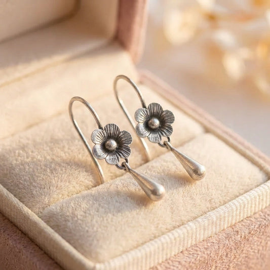 Vintage Flower Drop Earrings