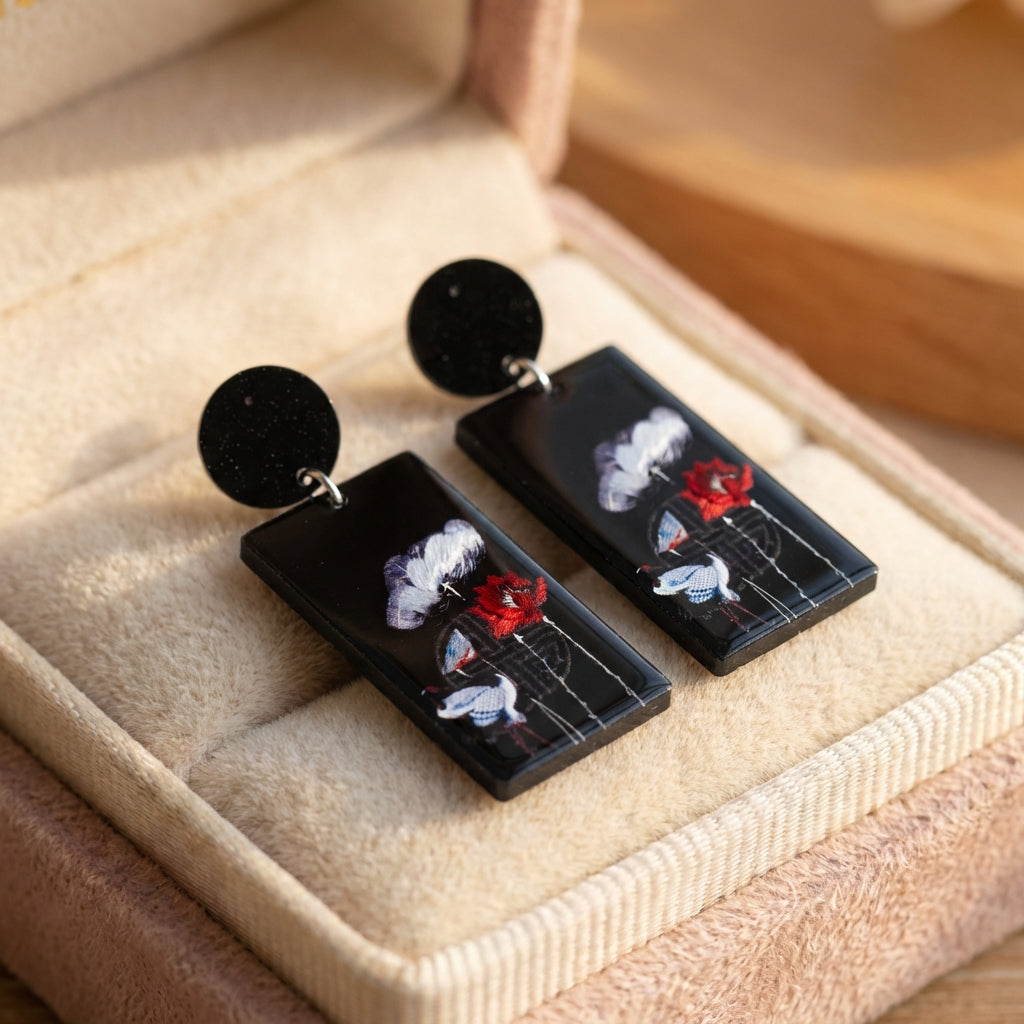 Vintage Crane Earrings