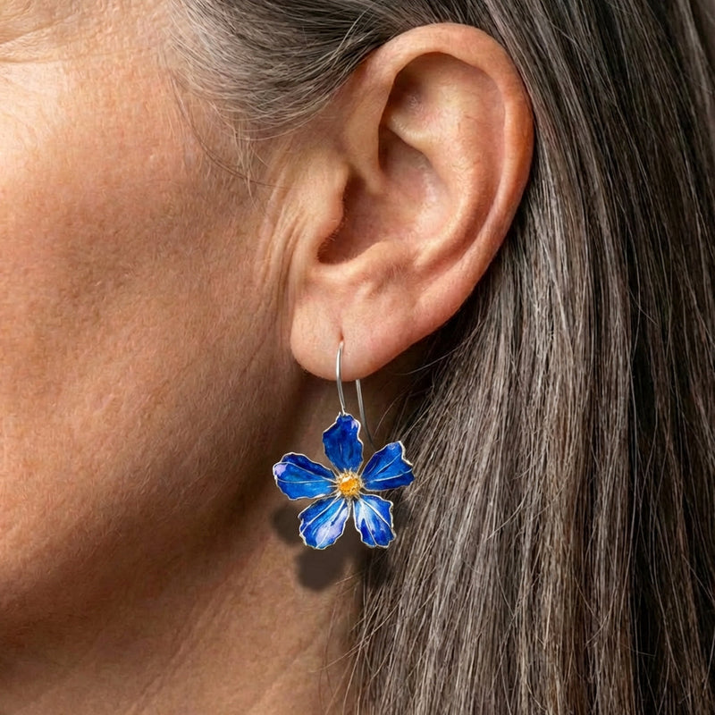 Vintage Blue Flower Earrings