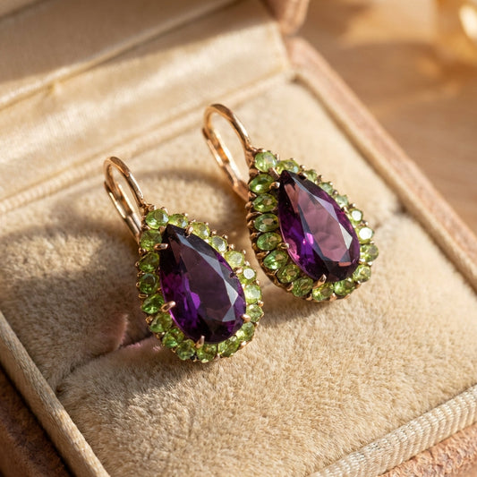 Elegant Purple Zircon Earrings
