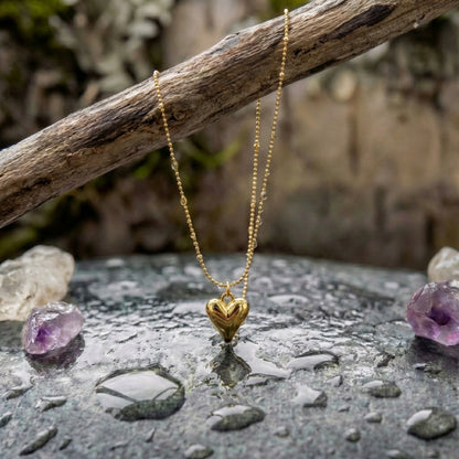 Minimalist Heart Pendant Gold Necklace