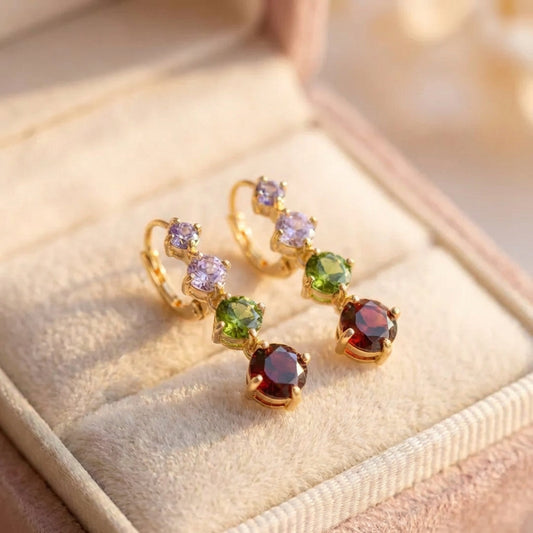 Elegant Gemstone Dangle Earrings