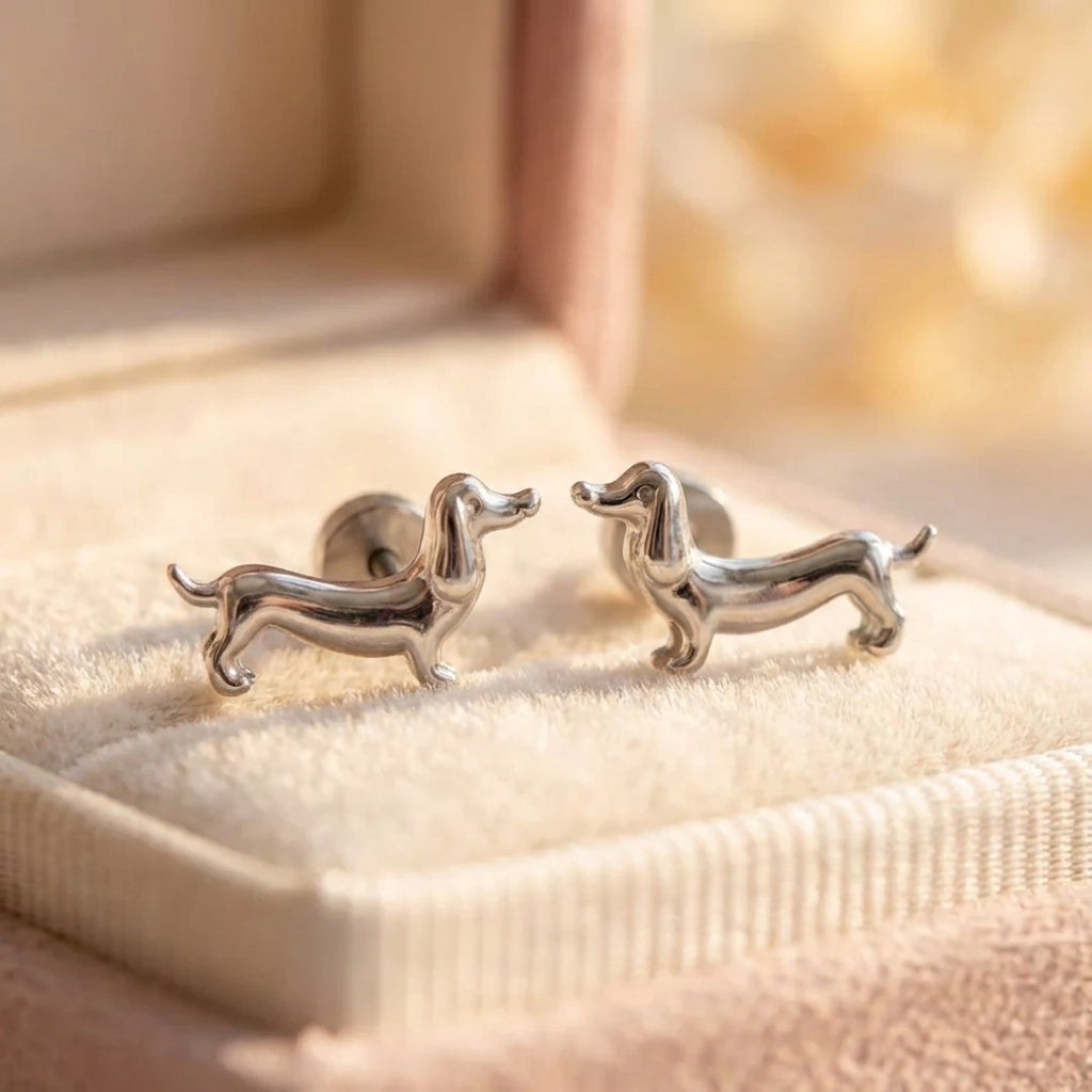 Elegant Dachshund Dog Earrings