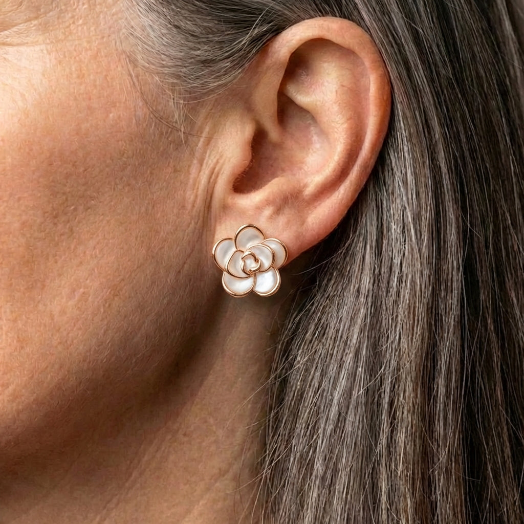 Classic Camellia Flower Earrings
