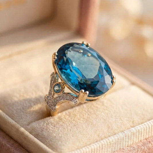 Elegant Blue Topaz Ring