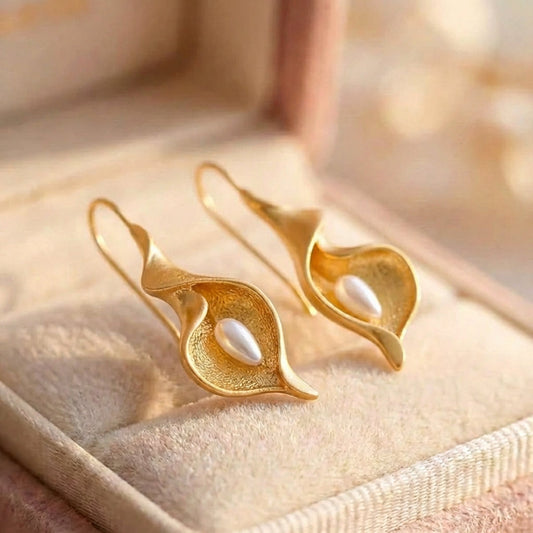 Blooming Flower Gold Earrings
