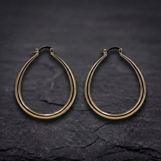 Classic Smooth Hoop Gold Earrings