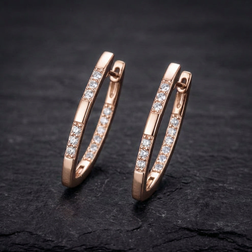 Elegant Zirconia Earrings In Gold