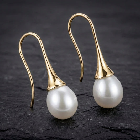 Vintage Water Drop Pearl Earrings