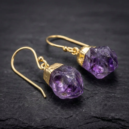 Amethyst Gold Earrings