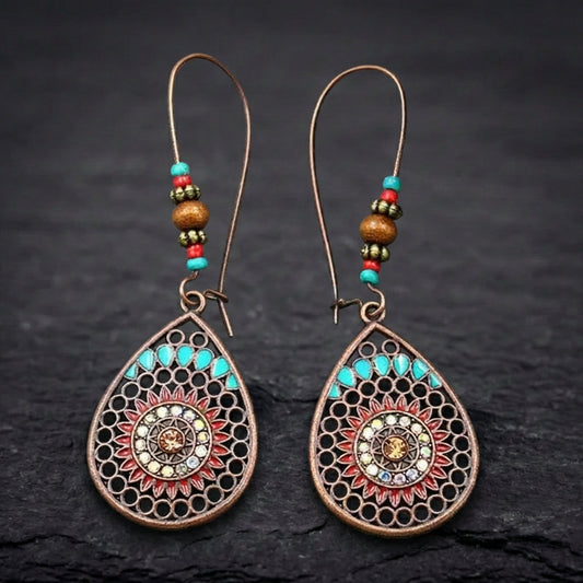 Vintage Handmade Bohemian Colorful Drop Earrings