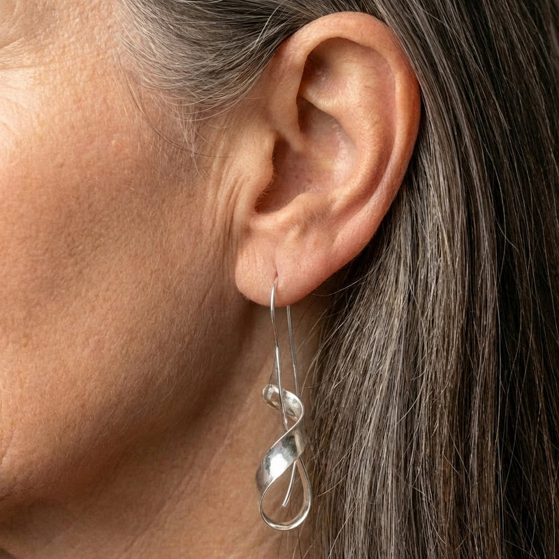 Vintage Silver Irregular Dangling Earrings
