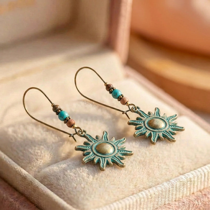 Vintage Turquoise Sun Earrings