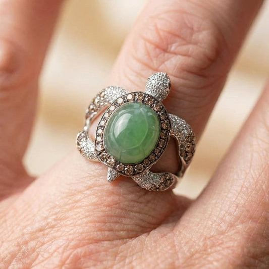 Vintage Jade Turtle Ring