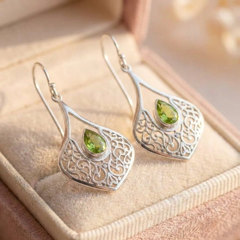 Vintage Peridot Dangle Earrings