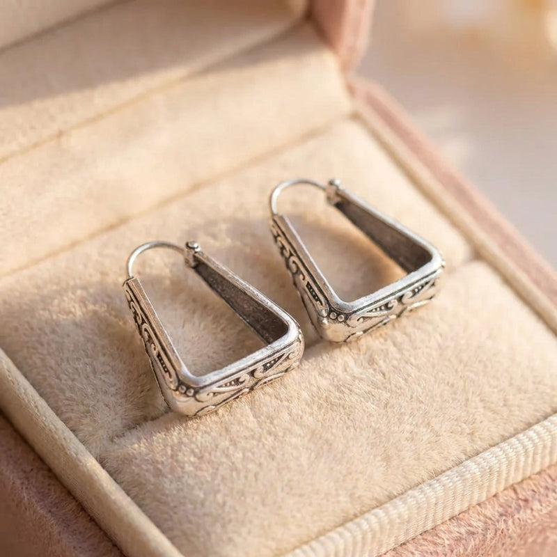 Vintage Silver Hoop Earrings