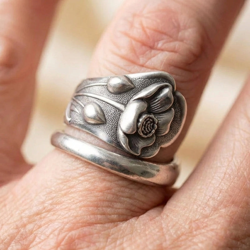 Vintage Flower Silver Ring