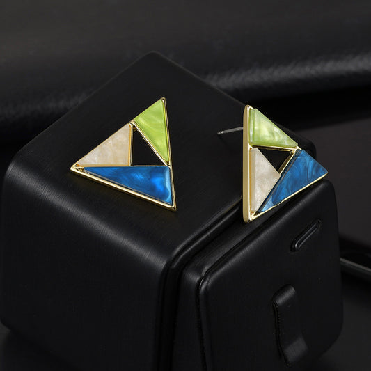 Geometric Colorblock Earrings