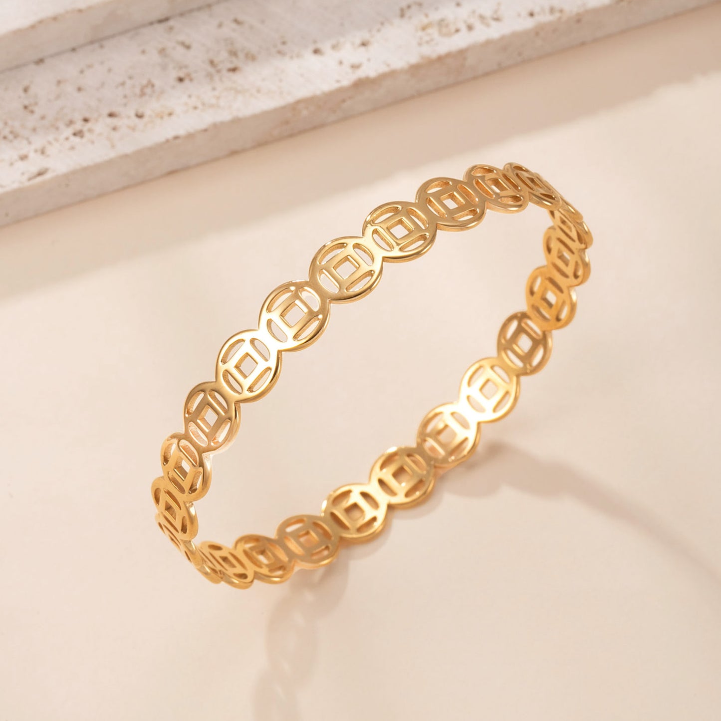 Geometric Gold Bracelet