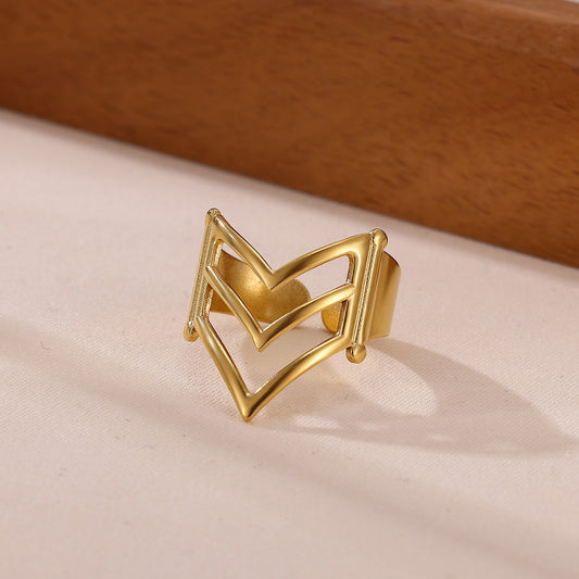 Geometric Gold Ring