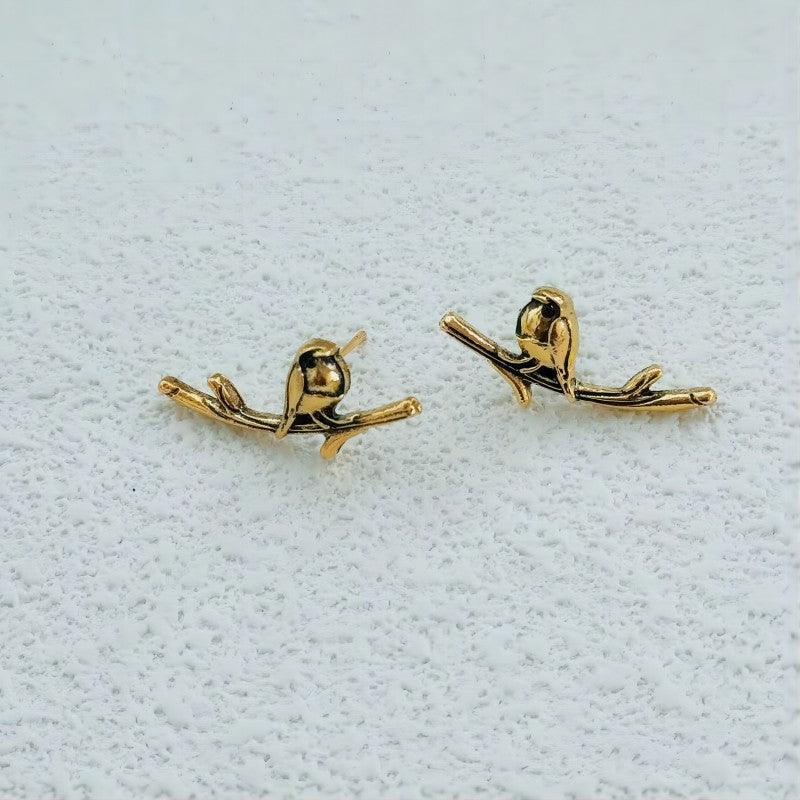 Gold Bird Earrings