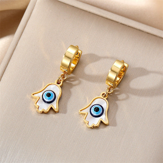 Gold Evil Eye Earrings