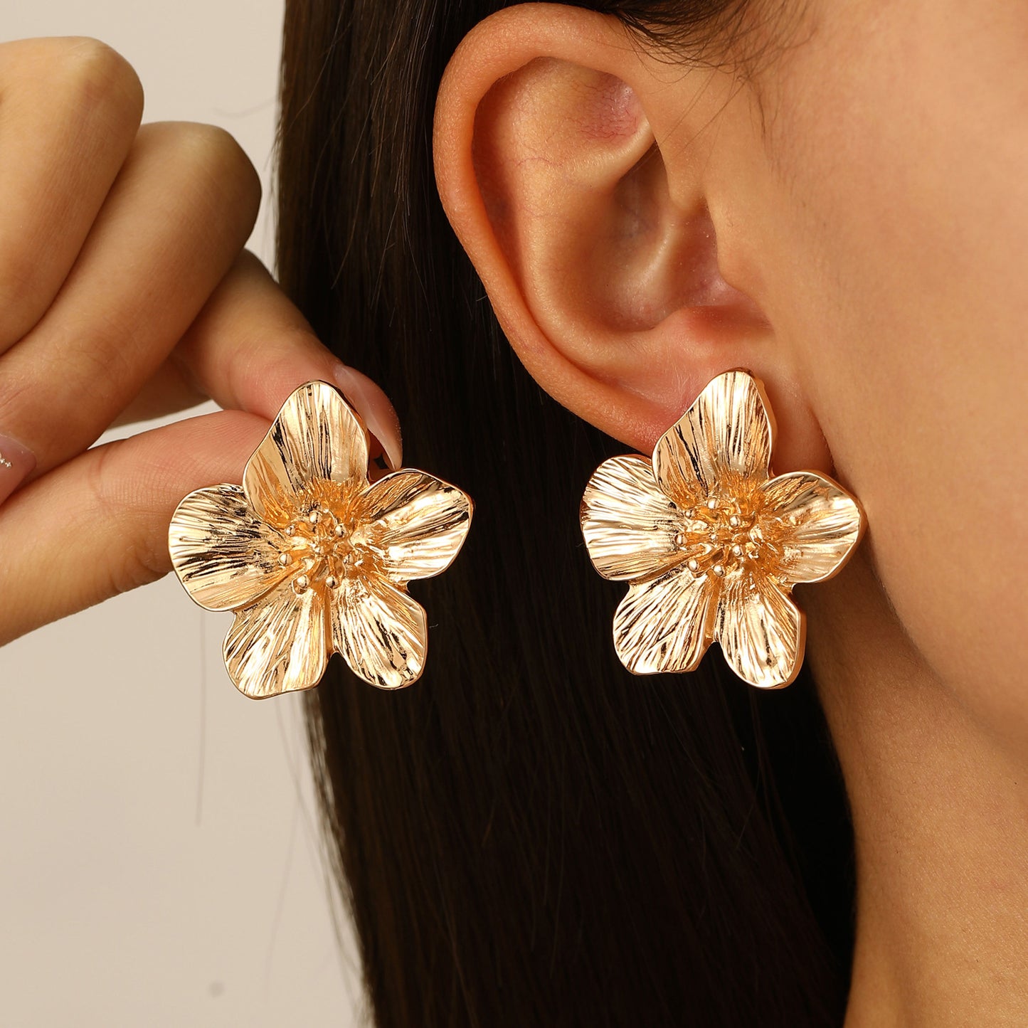 Gold Flower Earrings