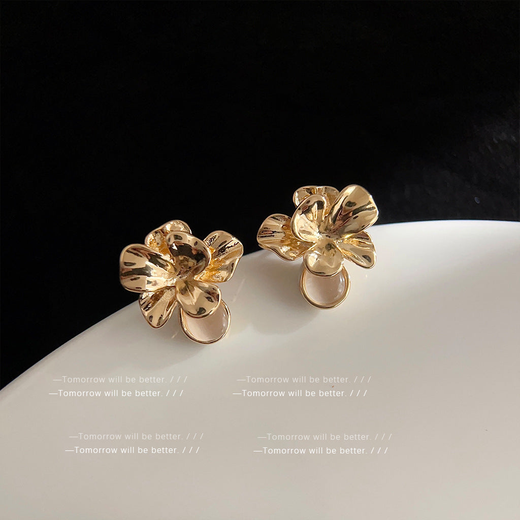 Gold Flower Earrings