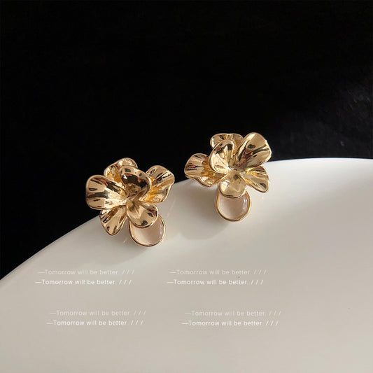 Gold Flower Earrings