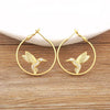 Gold Hummingbird Earrings