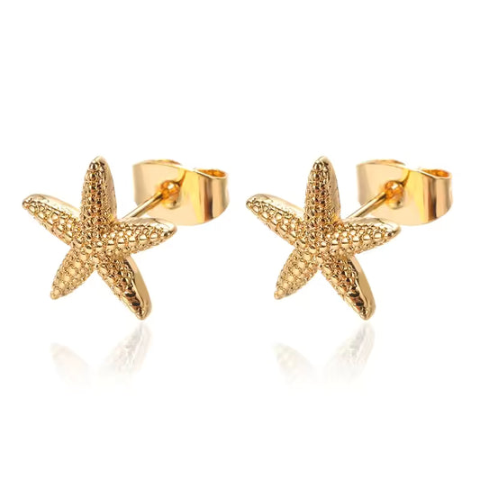 Gold Starfish Earrings