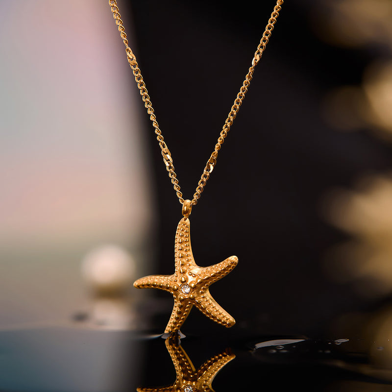 Gold Starfish Necklace