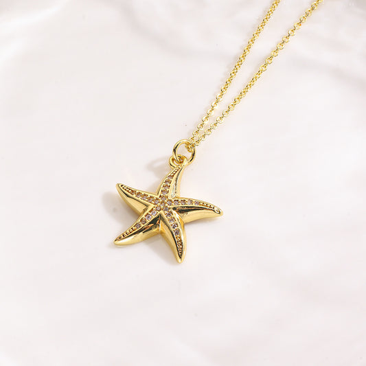 Gold Starfish Necklace