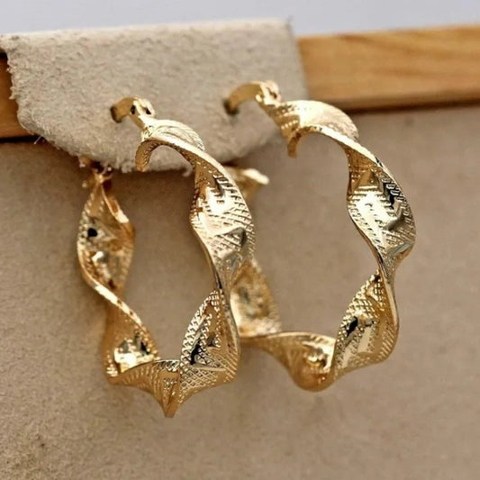 Gold Textured Earrings