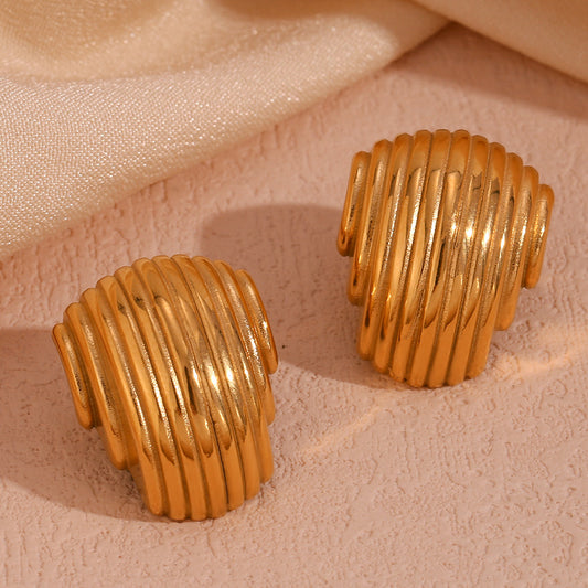 Gold Textured Earrings