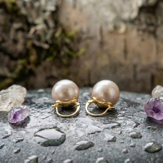 Golden Pearl Exquisite Earrings