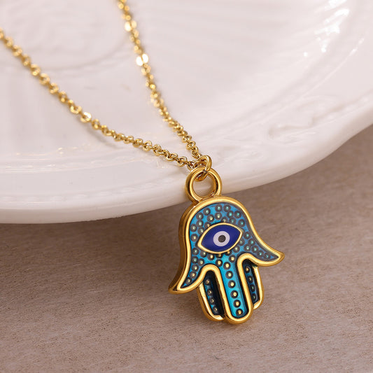 Hamsa Evil Eye Necklace