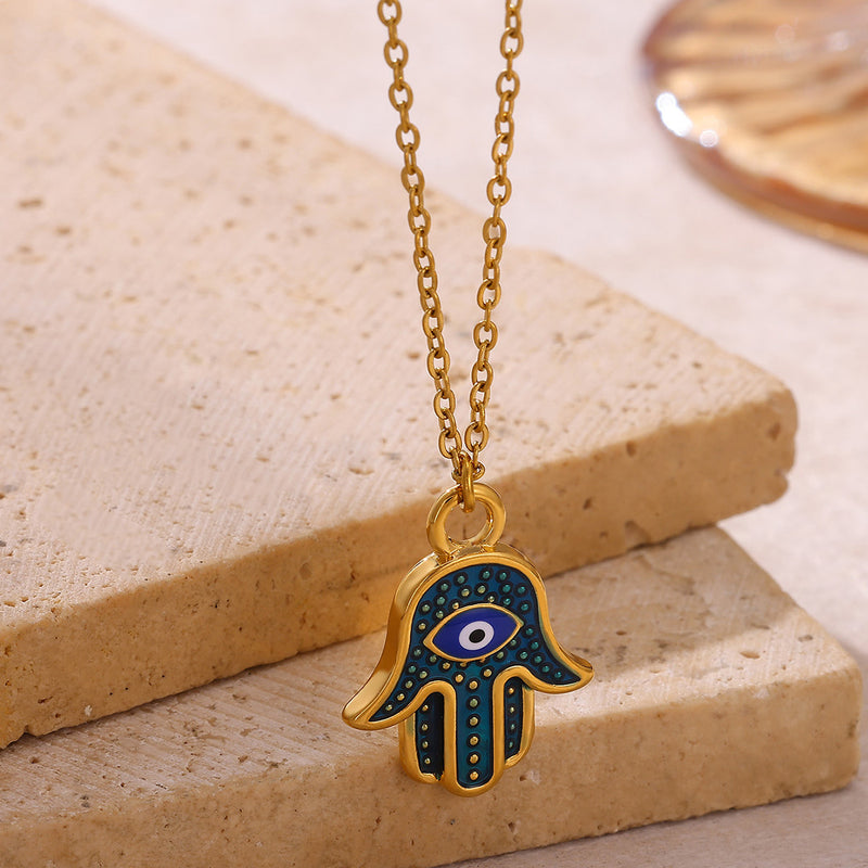 Hamsa Evil Eye Necklace