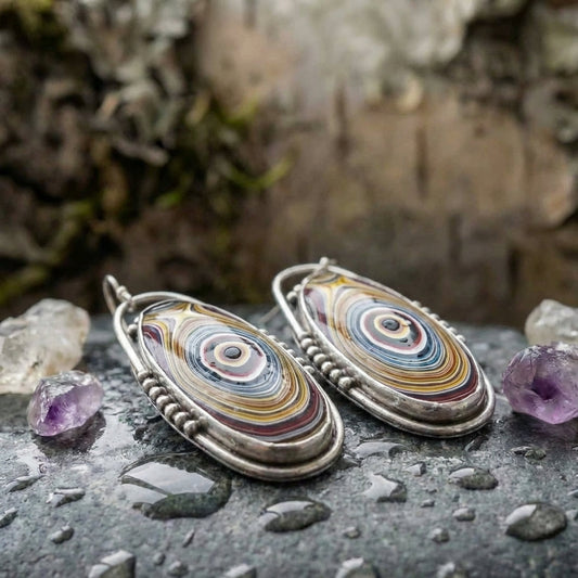 Handmade Boho Oval Earrings