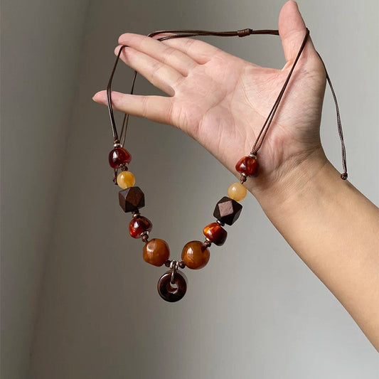 Handmade Wooden Bead Necklace